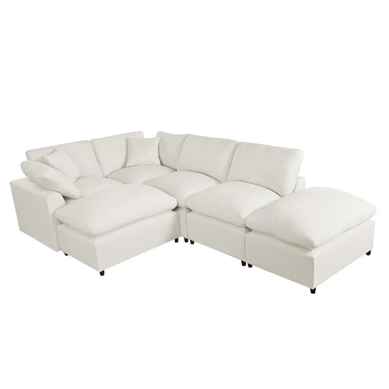 Gray U-Shape Modular Sectional Sofa 4-6 Seater