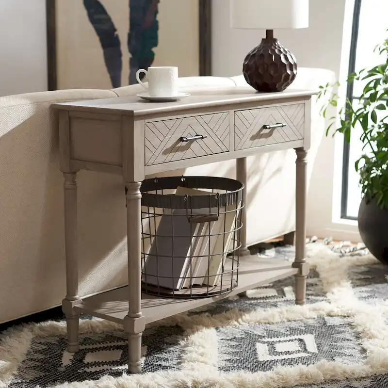 SAFAVIEH Eryka 2-Drawer Console Table - 35.5  W x 13  L x 29.5  H - 36Wx13Dx30H