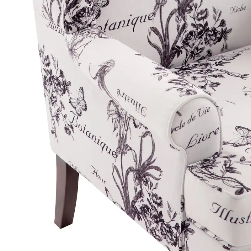 Accent Armchair with Turned Legs Set of 2 Blue/ Beige / Grey