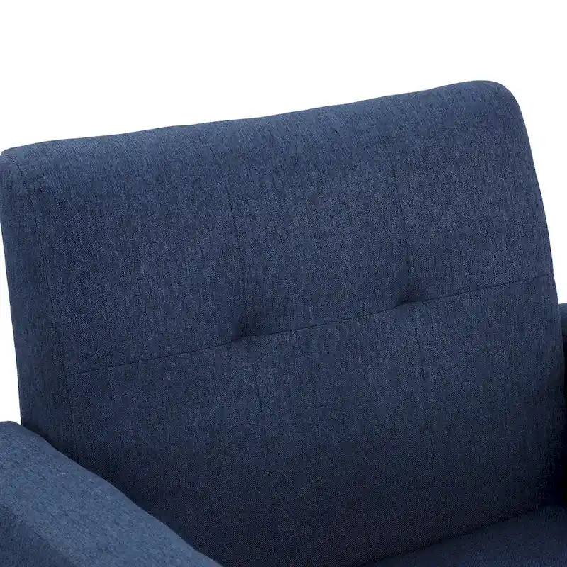 Mid-Century Modern Accent Chair with Tufted Back, Armrests, Polyester Fabric Upholstery, 29.75