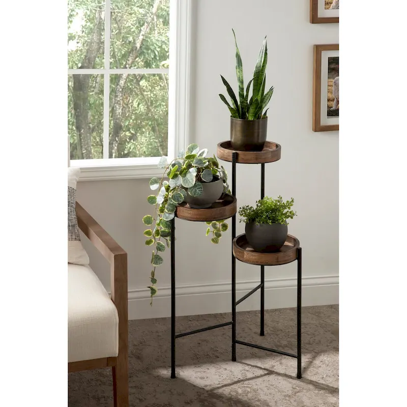 Kate and Laurel Finn Metal 3-tier Modern Plant Stand - 16x21x30