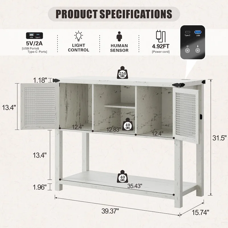 39Wide Console Table