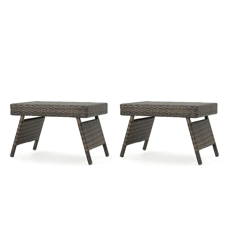 Salem Wicker Outdoor Folding Side Table by Christopher Knight Home