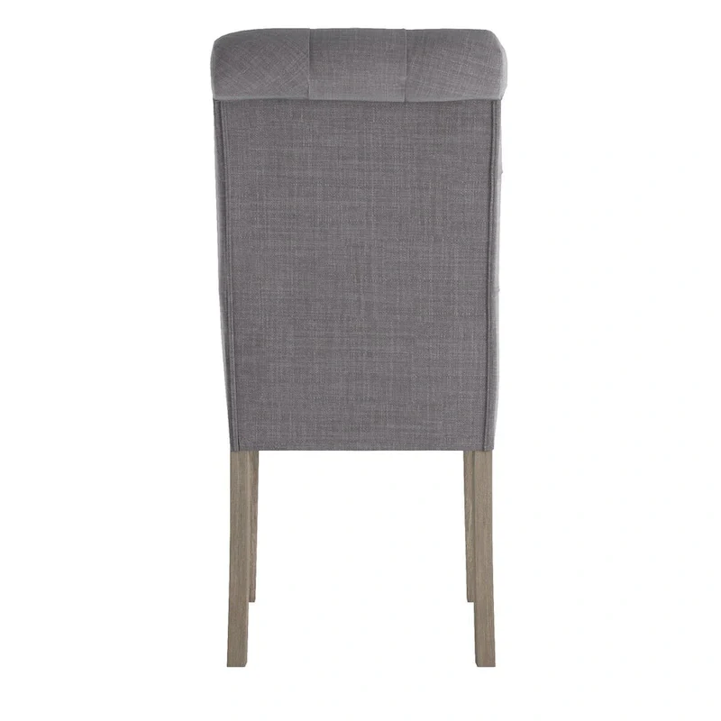 Benchwright Linen Tufted Dining Chair with Grey Finish Legs (Set of 2) by iNSPIRE Q Artisan