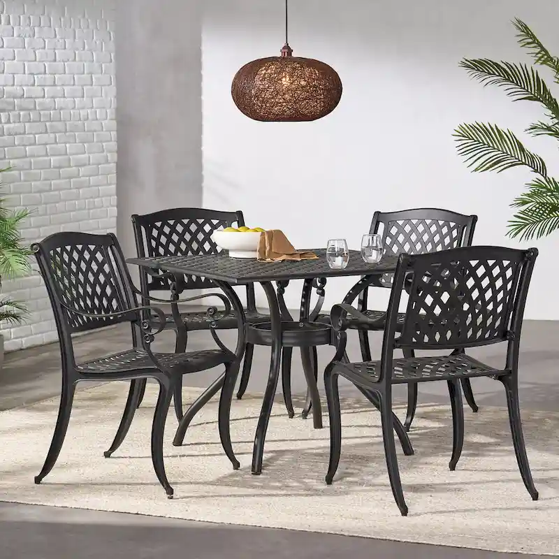 Outdoor Cayman 5-piece Aluminum Dining Set by Christopher Knight Home