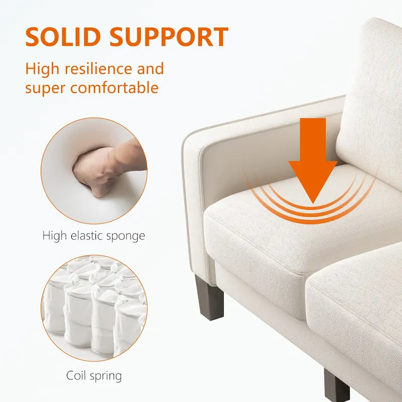 Fabric Upholstered Living Room Furniture Sofa