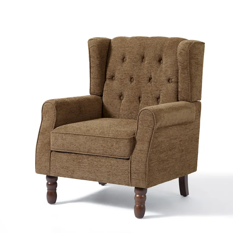 Button-Tufted Accent Chair Wingback Armchair - 38H
