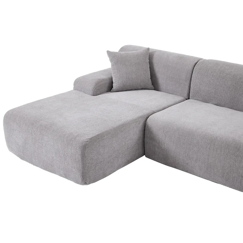 111 Polyester L-Shape Modular Sectional Sofa with High-Density Foam, 27 Deep Seat and Anti-Wrinkle Chenille Fabric
