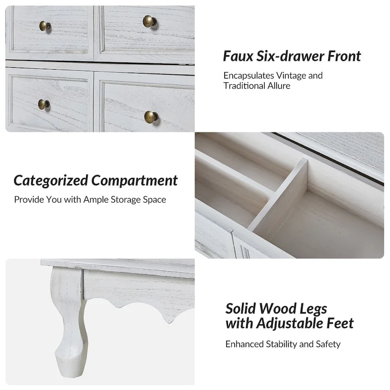 Pallantium Farmhouse 30Tall Distressed 3-Drawer Nightstand With Solid Wood Legs and Adjustable Feet Set Of 2 by HULALA HOME