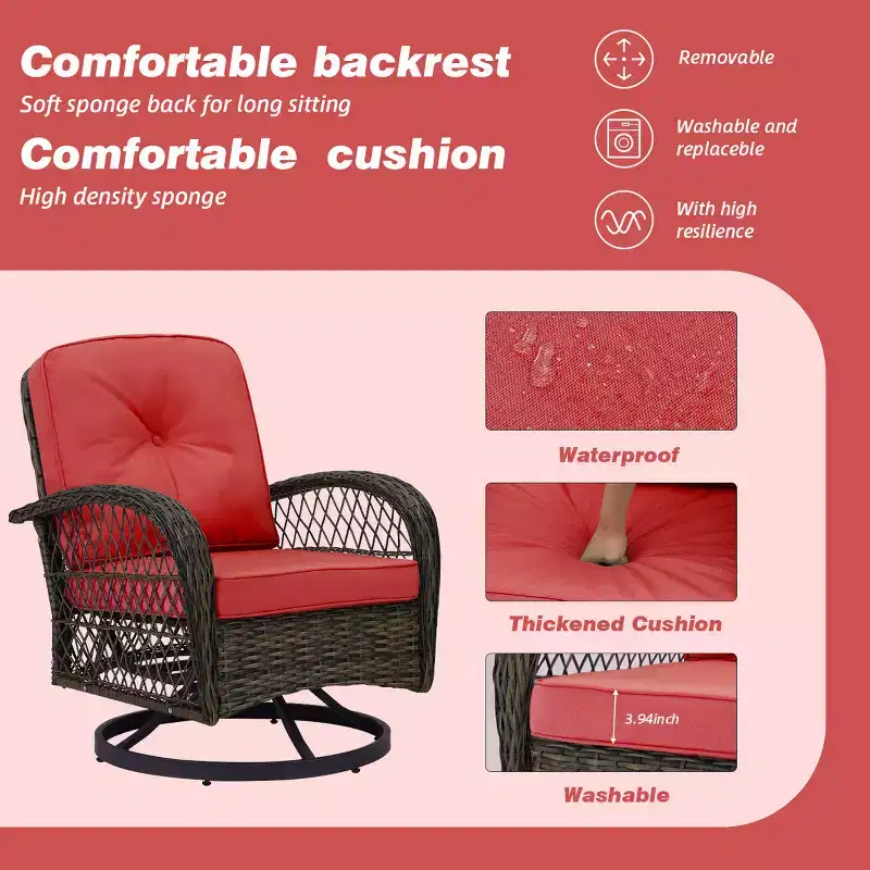 EROMMY 2 - Person Patio Conversation Sets with Cushions