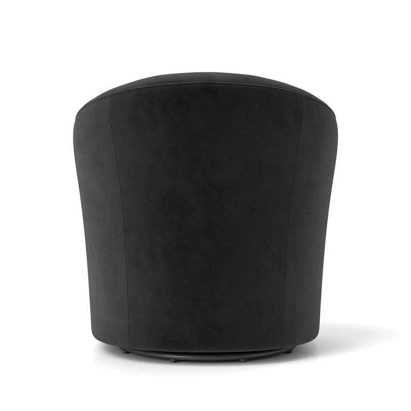 Velvet Upholstered 360 Degree Swivel Barrel Chair with Button Tufted Back