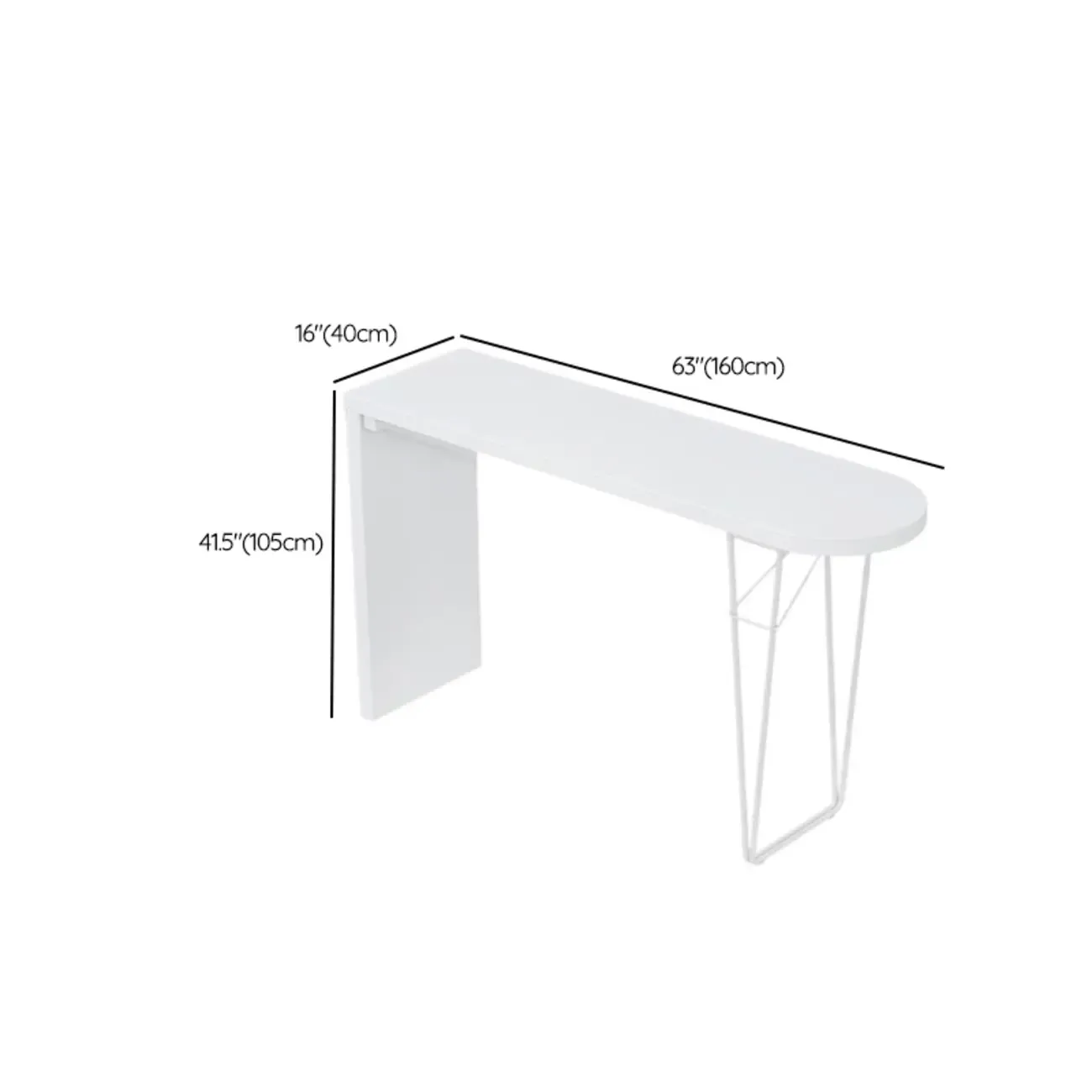 Stylish Pure White Wooden Metal Double Pedestal Bar Tables