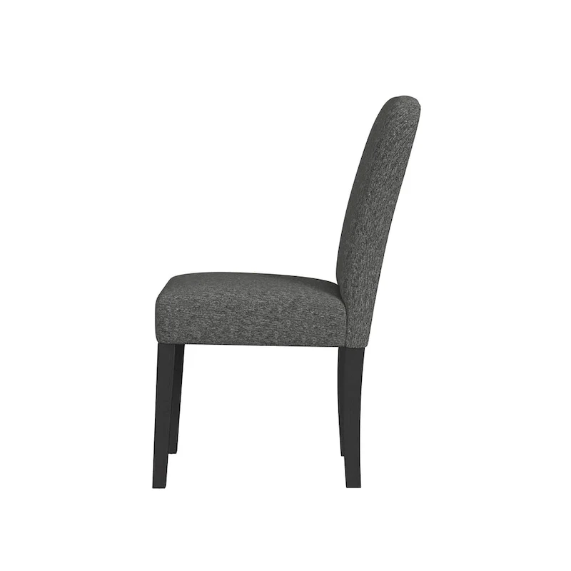 HomePop Rounded Back Upholstered Dining Chair-Black Woven (set of 2)