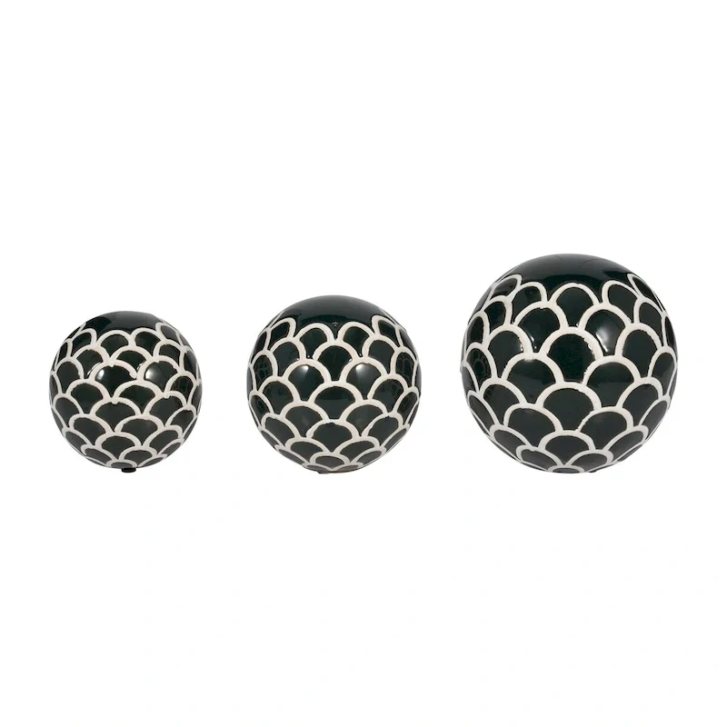 Sagebrook Home Ceramic Decorative Orbs Set - Enhance Your Space with Elegant Home Accents, Ideal for Stylish Interiors