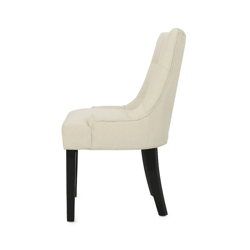 Set of 2 Fabric Upholstered Dining Chair with Tapered Legs