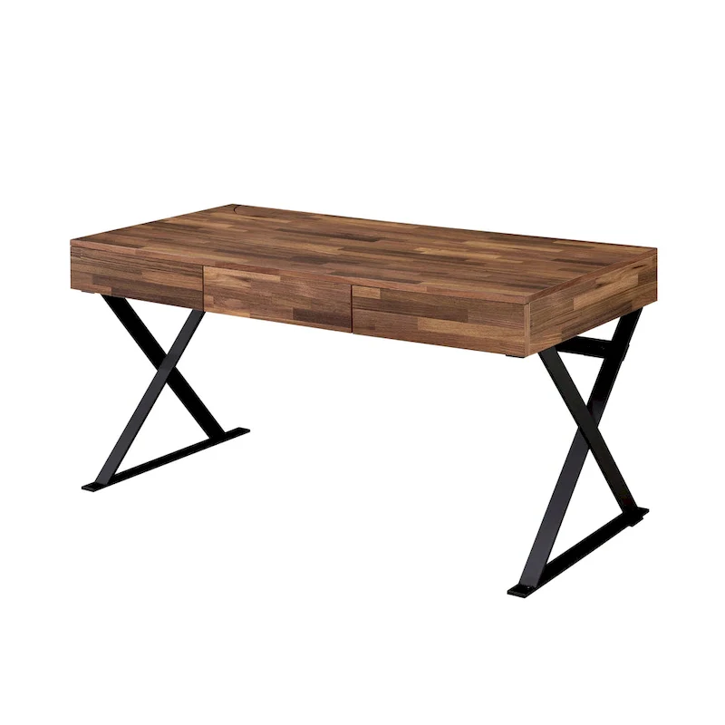 Vae Industrial Black 59-inch Metal Computer Desk with USB by Furniture of America