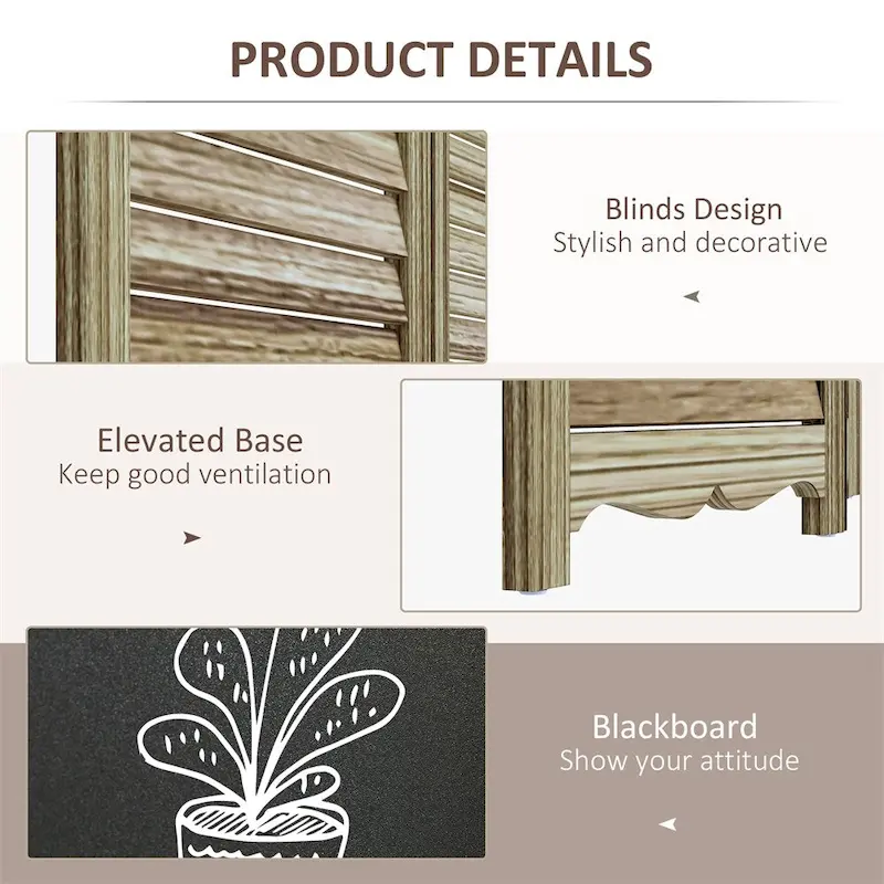 4-Panel Freestanding Folding Privacy Screen with Blackboard