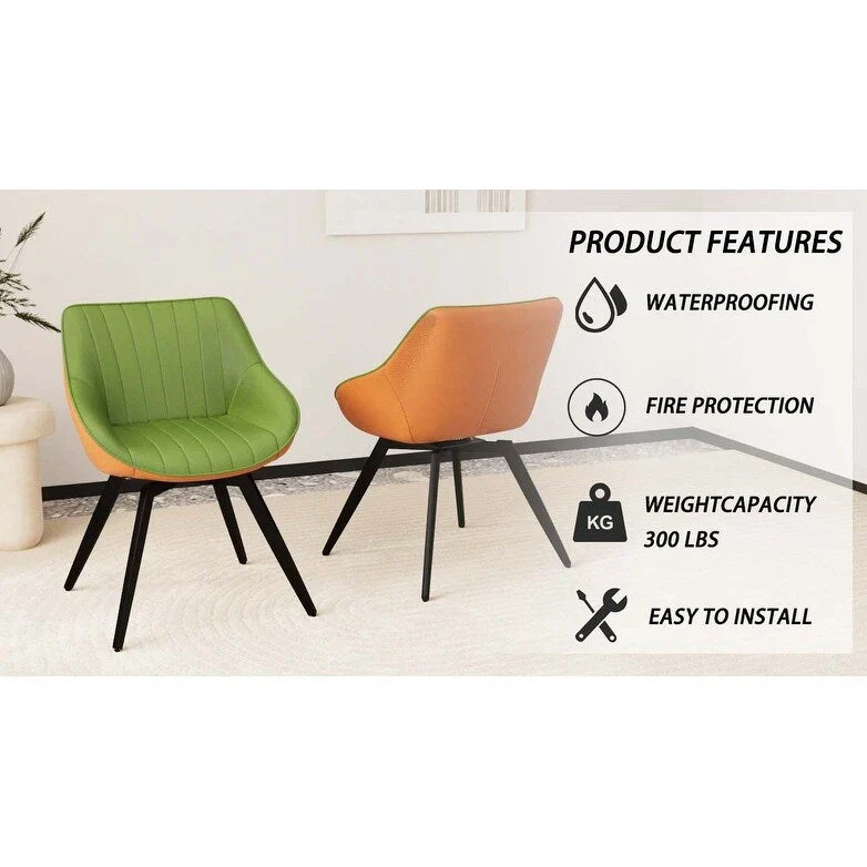 Set Of 2 Dining Chairs With Metal Legs