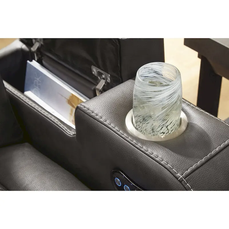 Signature Design by Ashley Fyne-Dyme Power Reclining Loveseat with Console - 74W x 43D x 43H
