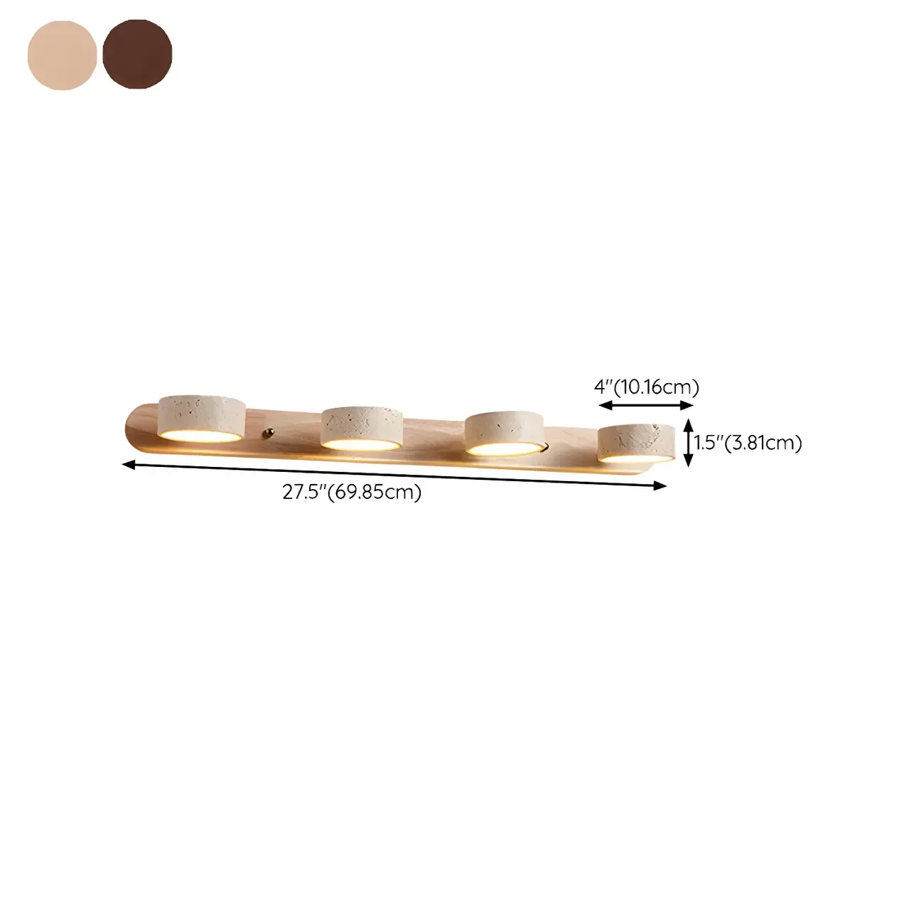 Modern White Stone Circular Multi-Light LED Vanity Light