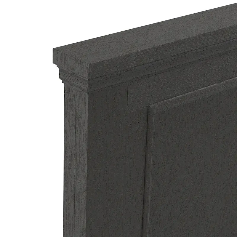 Farmhouse Basics Rustic Black Finish Panel Bed Set