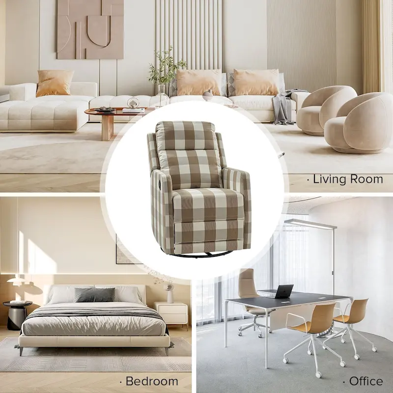 Diana Modern Polyester 360-degree Swivel Rocker Recliner by HULALA HOME