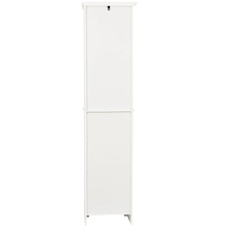 White MDF Wood 67-Inch Tall Tower Bathroom Linen Cabinet