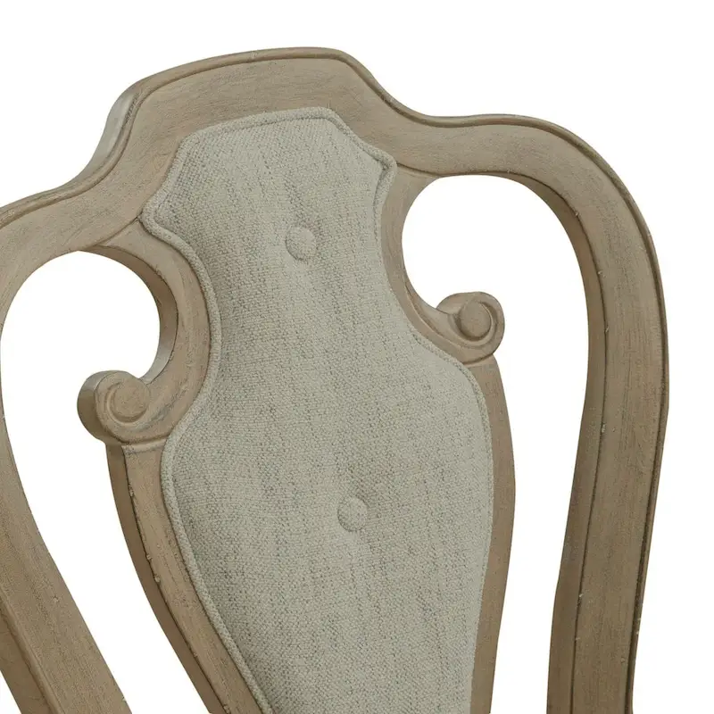 Weathered Bisque Splat Back Upholstered Arm Chair