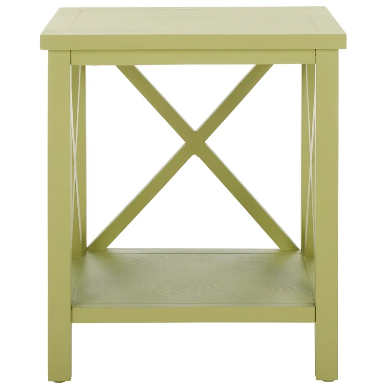 SAFAVIEH Yasumi White Cross Back End Table - 18.1 x 13.4 x 21.5 - 18Wx13Dx22H