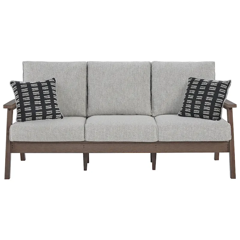Signature Design by Ashley Emmeline Outdoor Poly All Weather Sofa with Cushion - 80W x 34D x 34H
