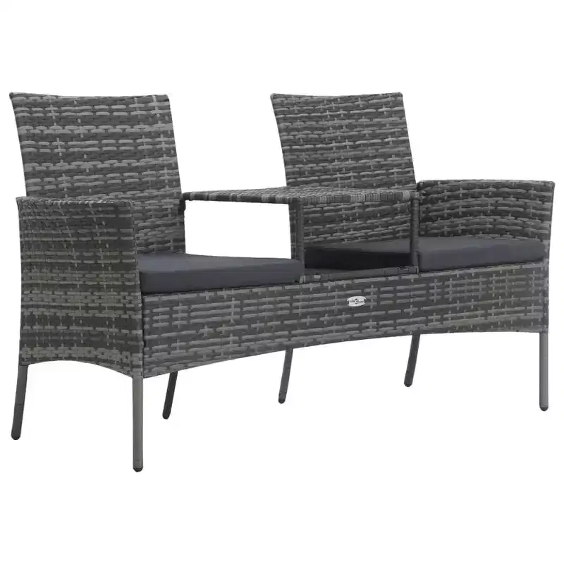 2-Seater Patio Sofa with Side Table in Various Colors