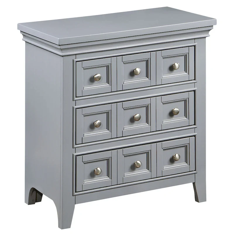 Saer Transitional Grey Wood 3-Drawer Nightstand by Furniture of America