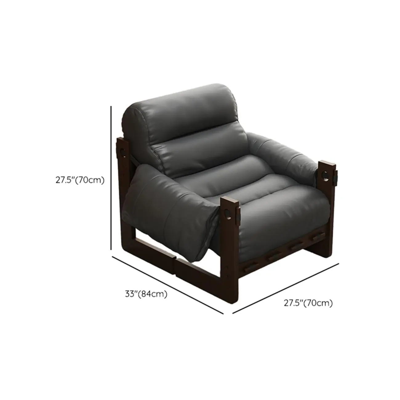 Modern Cat-Resistant Leather High Back Arm Accent Chair