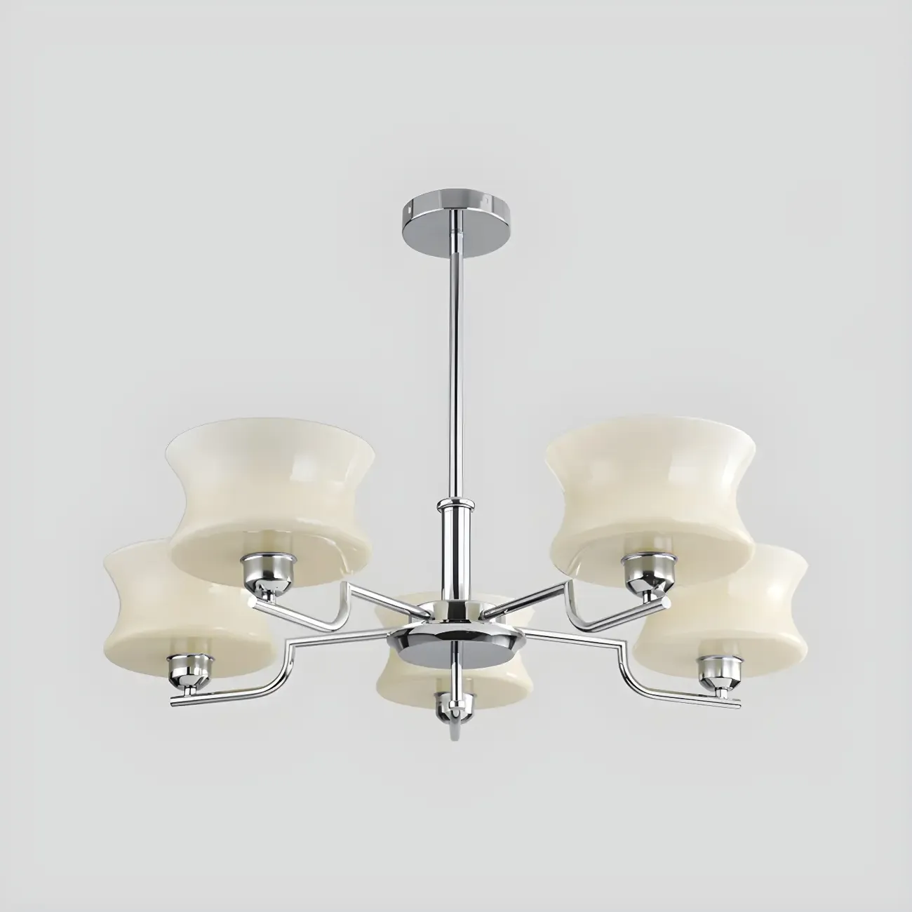 Modern Elegant 3-5 Lights Beige Glass Large Chandelier