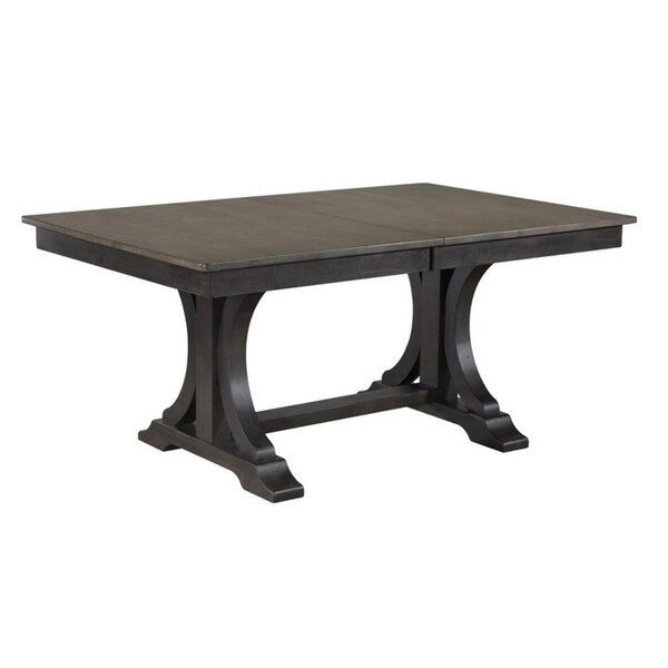 Double Art Deco Antique Grey Stone/Black Stone Panel Back 7-Piece Dining Set