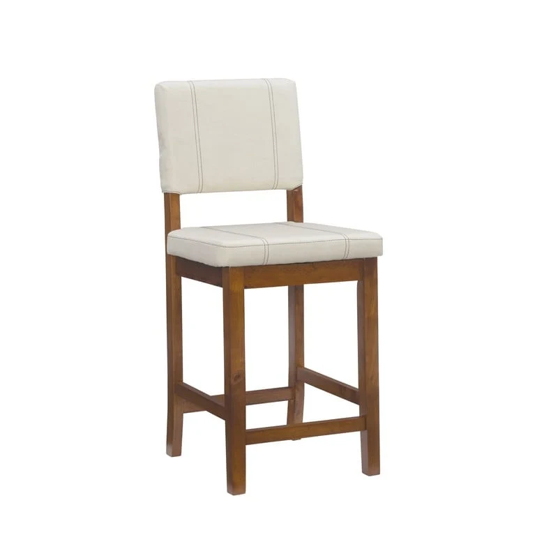 Milano Faux Leather Cream Counter Height Bar Stool