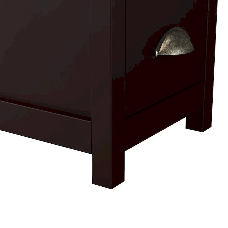 End Table With Two Drawers And Open Shelf