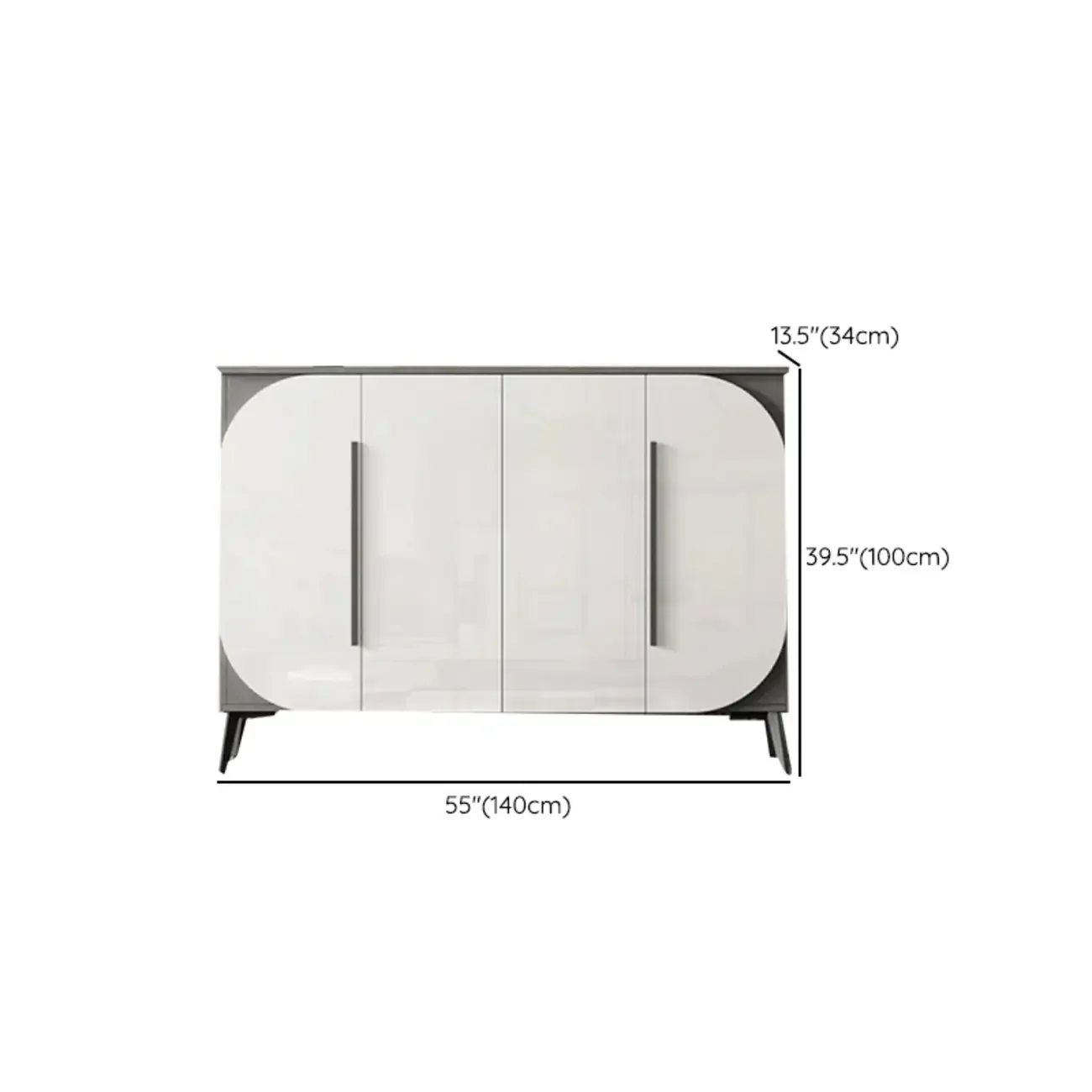 Trendy Gray-White Wooden Shoe Cabinet with Display Top