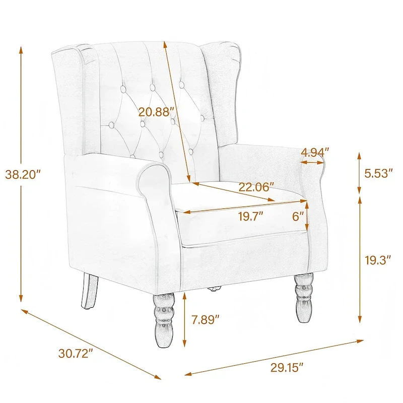 Set of 2 Vegan Leather Upholstered Button Tufted Accent Chair