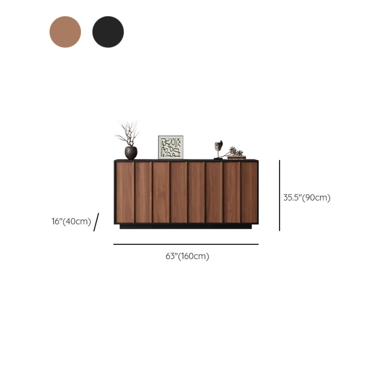 Modern Wood Buffet with Alterable Shelf and Drawers