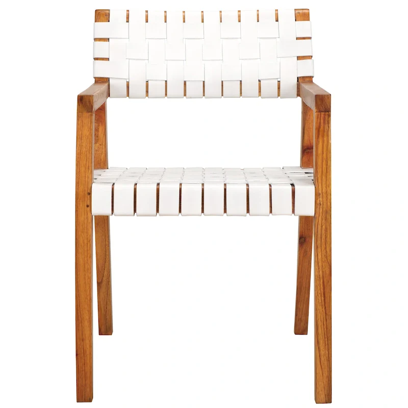 SAFAVIEH Gerda Woven Leather Dining Room Chair - 22.1  W x 20.9  L x 31.9  H - 22Wx21Dx32H