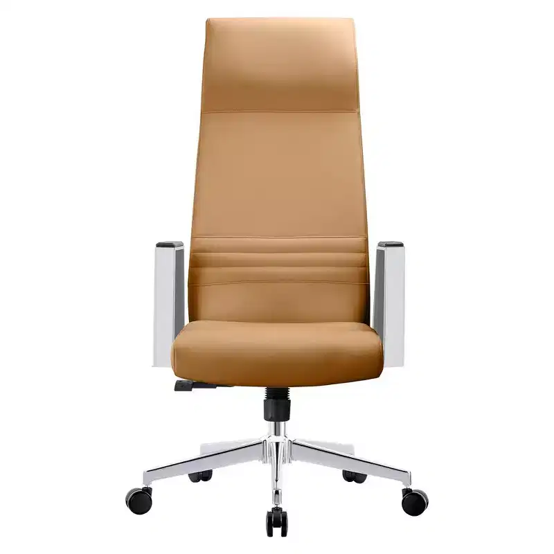 LeisureMod Adorit High-Back Ergonomic Leather Office Chair - Swivel & Tilt - Adjustable Executive Desk Chair
