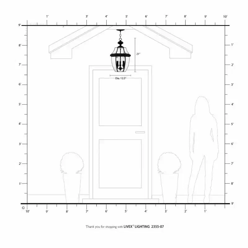 Livex Lighting Monterey 3 - Light Pendant in Black