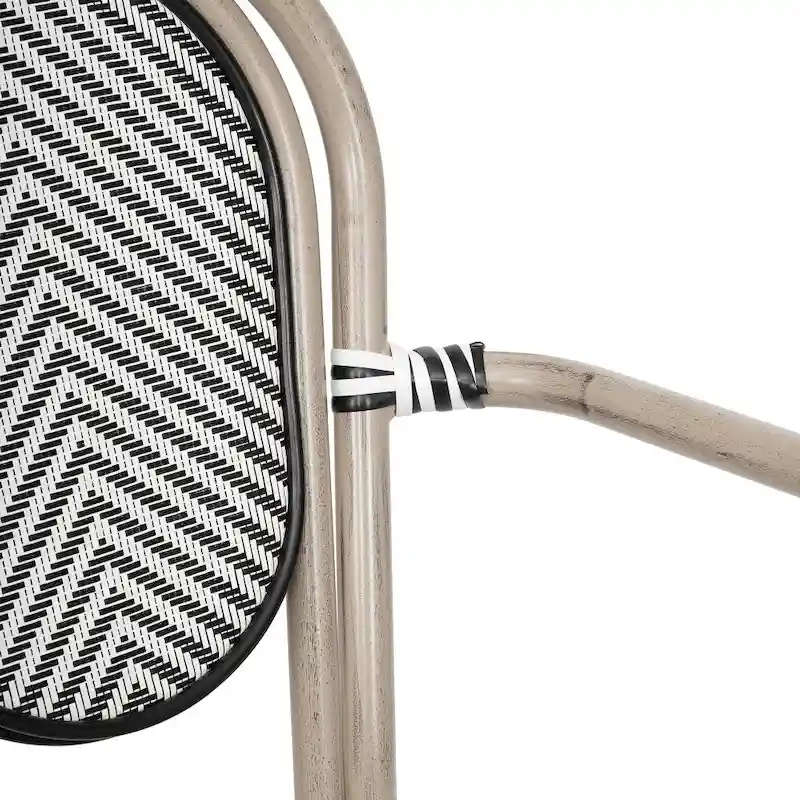 4 Pack All-Weather Commercial Paris Chairs with Arms and metal Frames - N/A