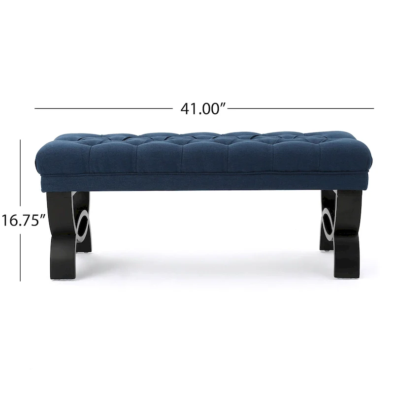 Scarlette Tufted Fabric Ottoman Bench by Christopher Knight Home - 41.00 L x 17.25 W x 16.75 H