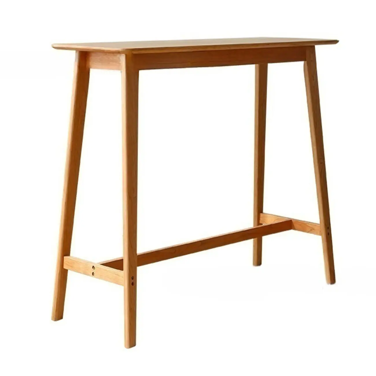 Rustic Soild Wood Dining Bar Table with Trestle Legs for Modern Home