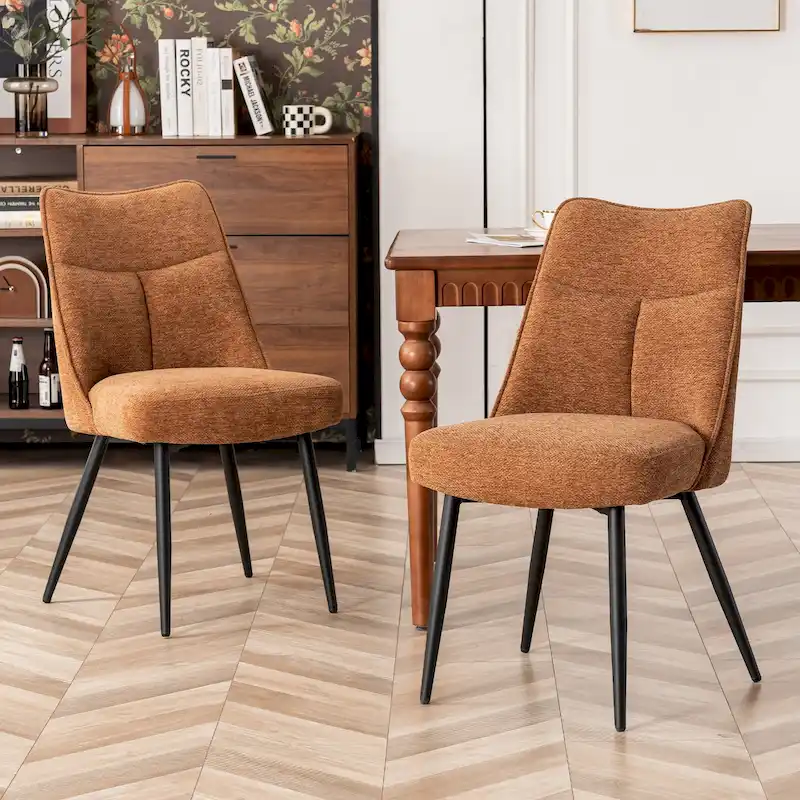 Modern Upholstered Fabric Kitchen & Dining Room Chairs Set of 2