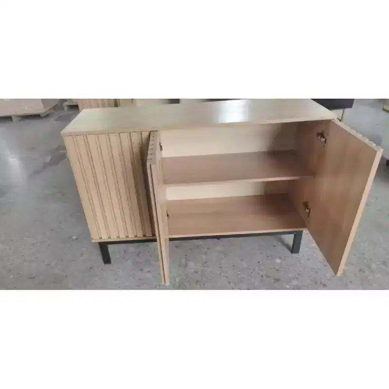 Particleboard Vertical Striped Side Cabinet
