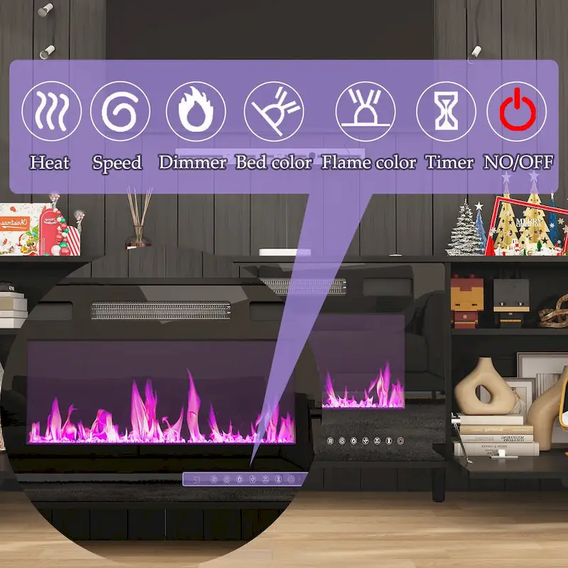 Fireplace TV Stand Electric Fireplace TV Console w/Remote Control