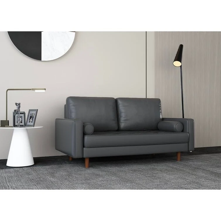 70  Upholstery Leather Square Arm Sofa